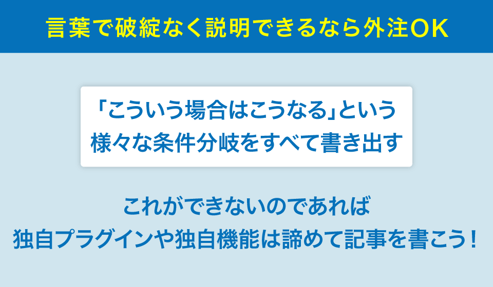 独自の機能追加を外部に依頼する場合の注意点