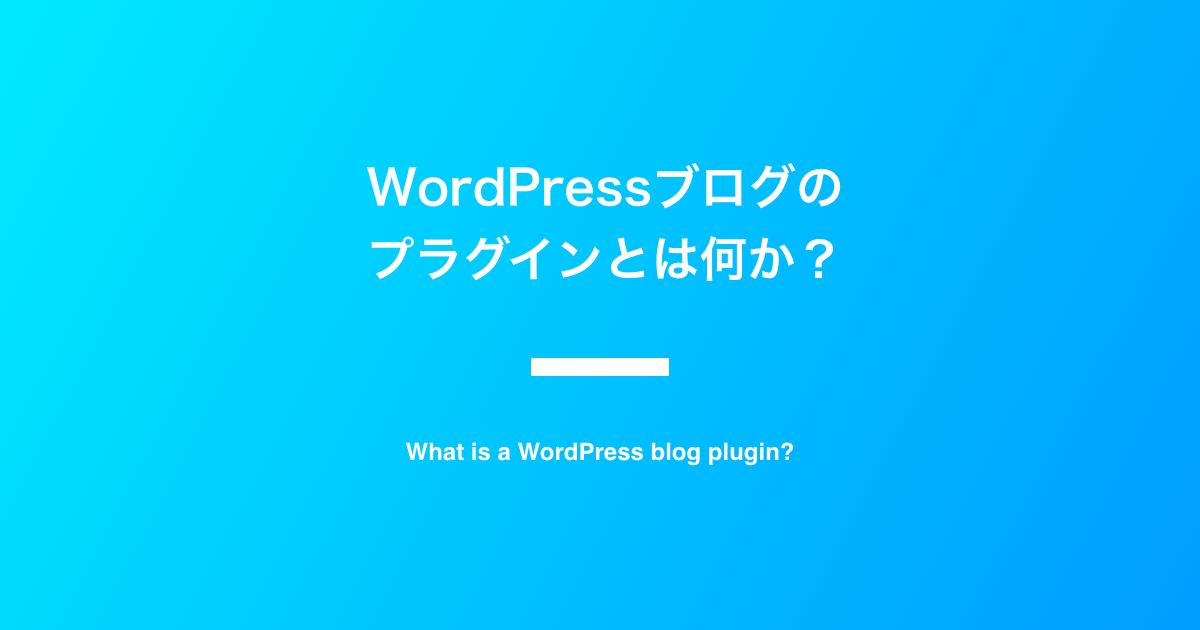 WordPressブログのプラグインとは何か？-1